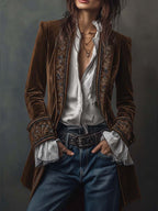 Valentina™ | Velvet Embroidered Blazer Jacket