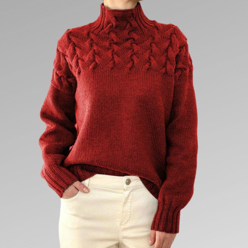 Sophia Elegant Cable Knit Sweater