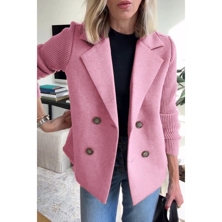 Celeste Stylish Knit-Sleeve Blazer