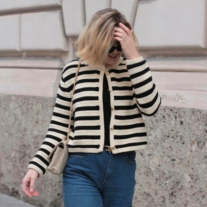 Natalie Classic Striped Cardigan