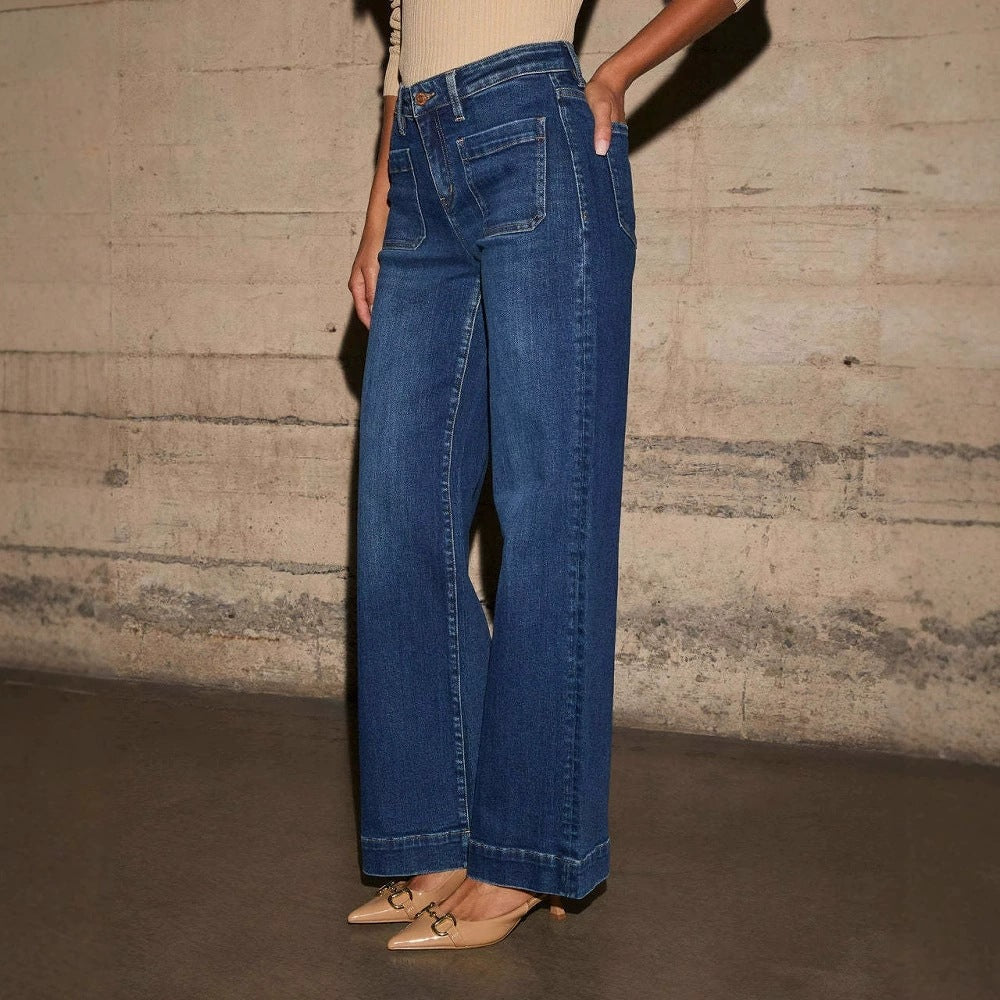 Aveline™ | High-Waisted Stretch Wide-Leg Jeans
