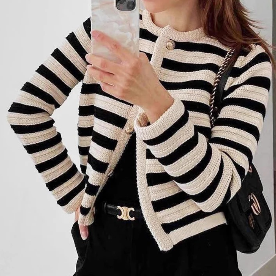 Natalie Classic Striped Cardigan