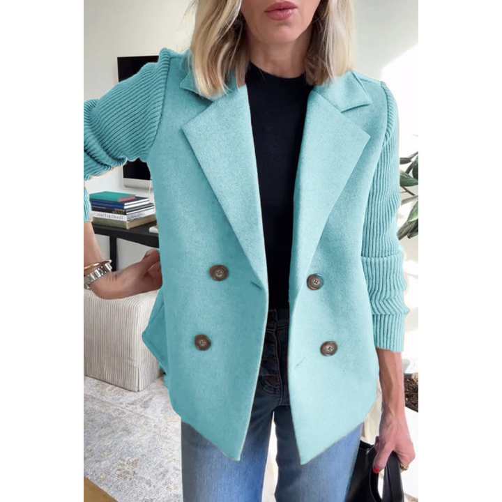 Celeste Stylish Knit-Sleeve Blazer