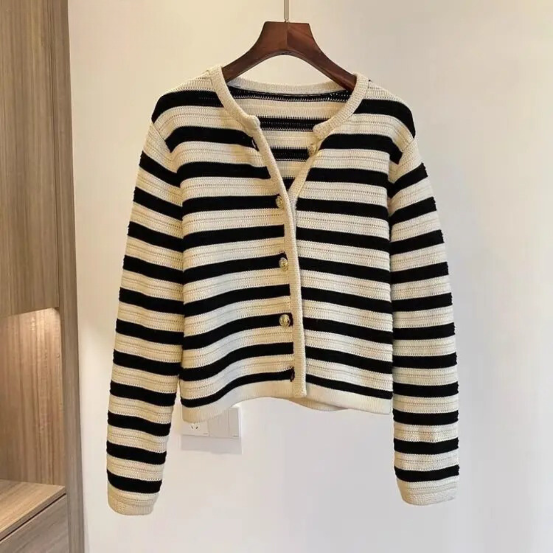 Natalie Classic Striped Cardigan