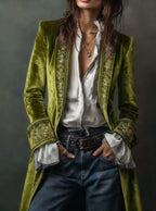 Valentina™ | Velvet Embroidered Blazer Jacket