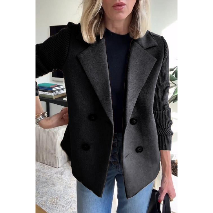 Celeste Stylish Knit-Sleeve Blazer