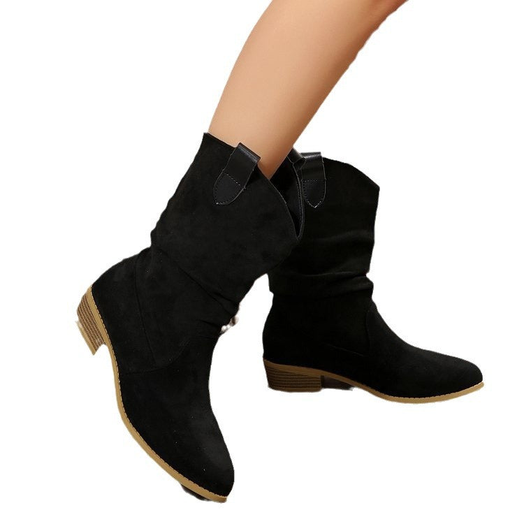 Pointed Suede Boots For Women