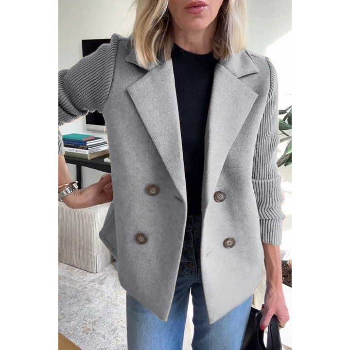 Celeste Stylish Knit-Sleeve Blazer