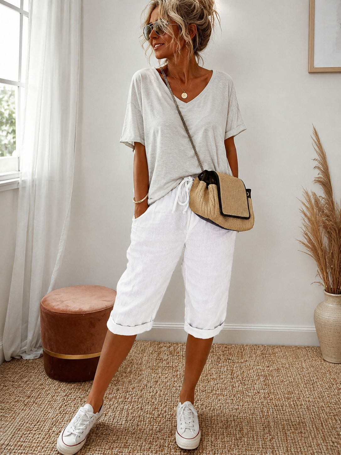 Janet | Linen Full Shorts