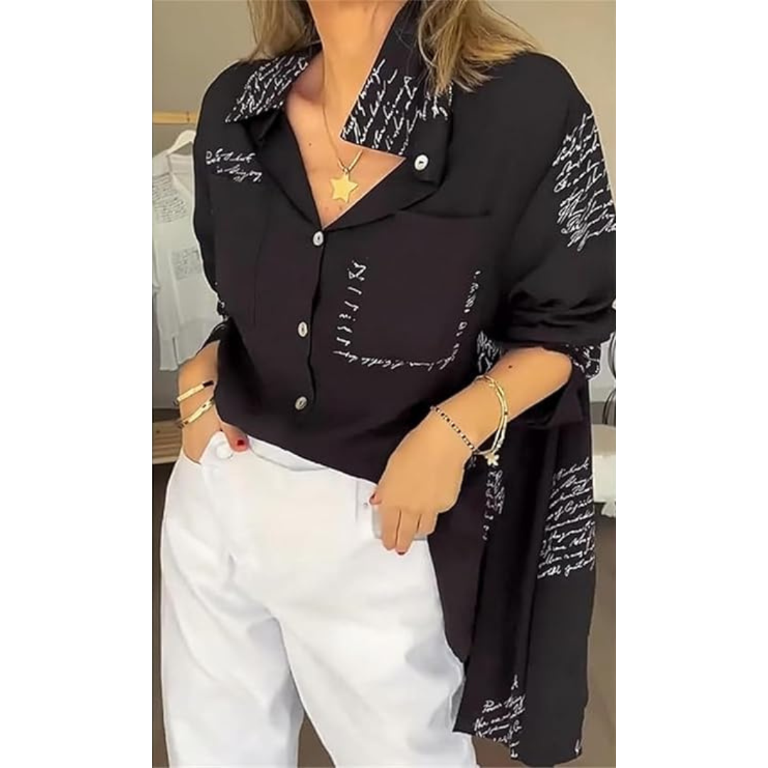 Lucia Stylish Letter Print Blouse