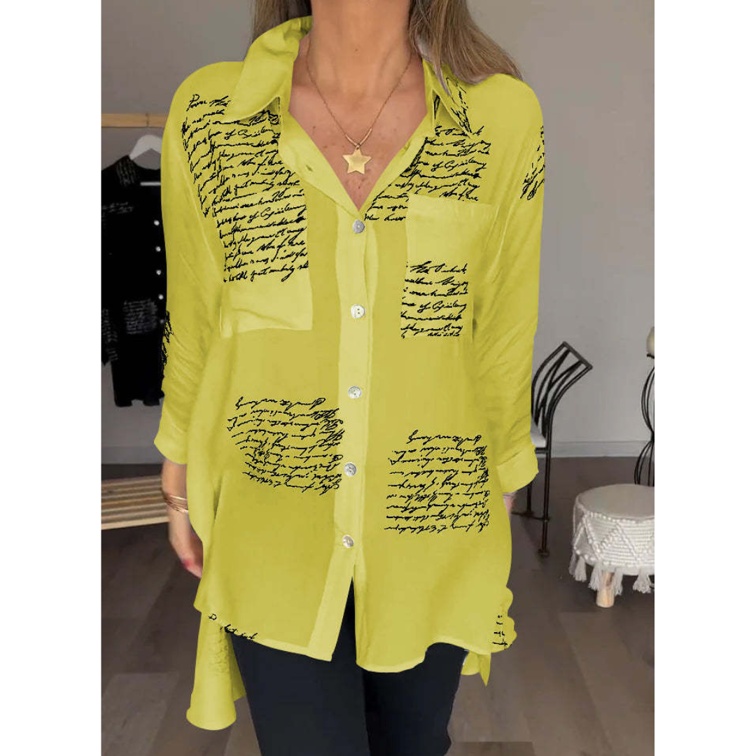 Lucia Stylish Letter Print Blouse