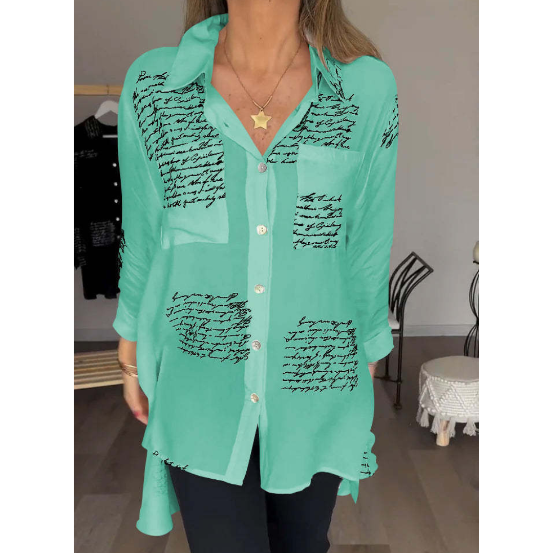 Lucia Stylish Letter Print Blouse