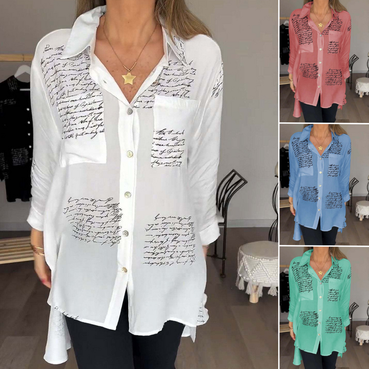 Lucia Stylish Letter Print Blouse