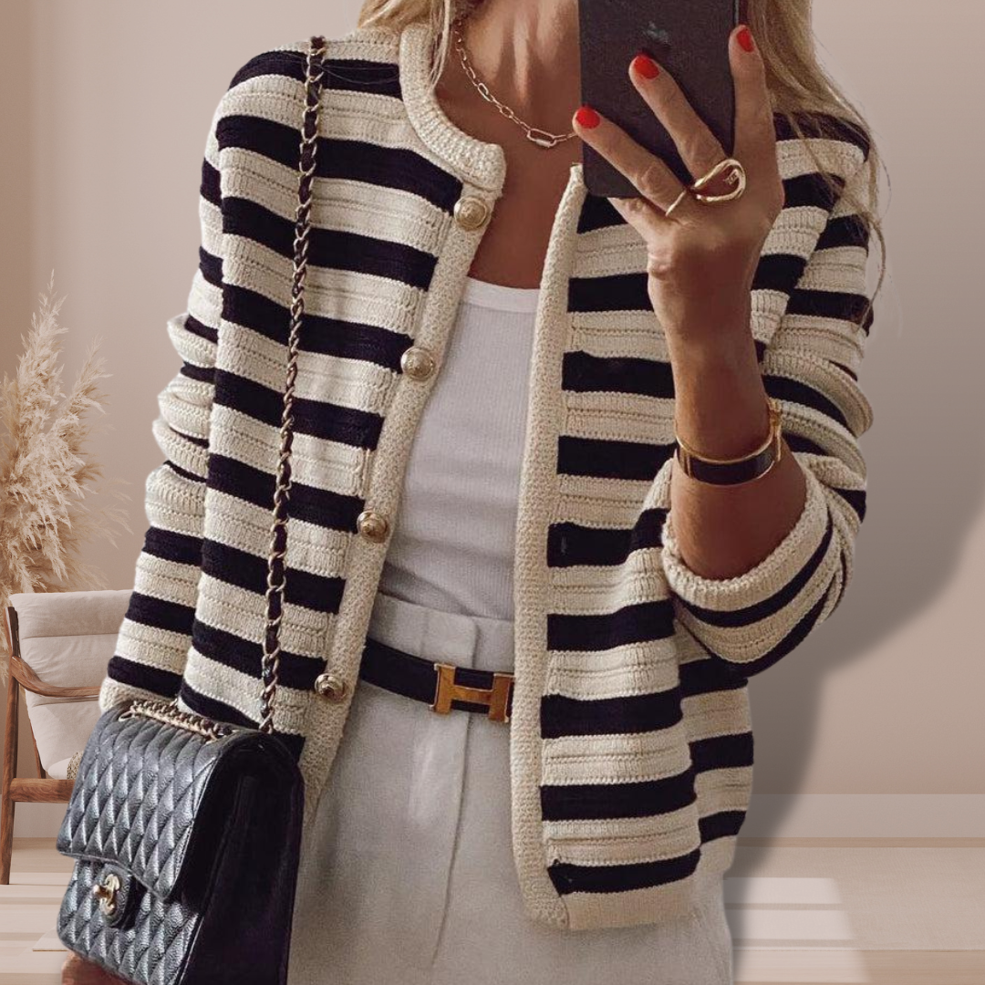 Natalie Classic Striped Cardigan