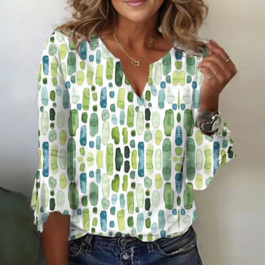 Miriam Watercolor Print Blouse