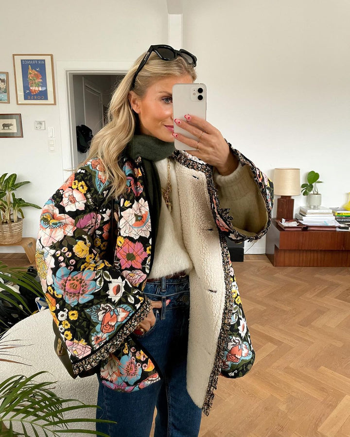 Leona Floral Fleece-Lined Jacket