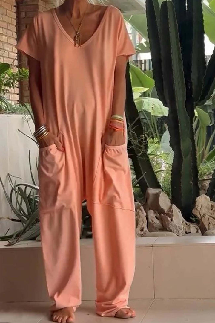 Kimberly Cozy V-Neck Jumpsuit