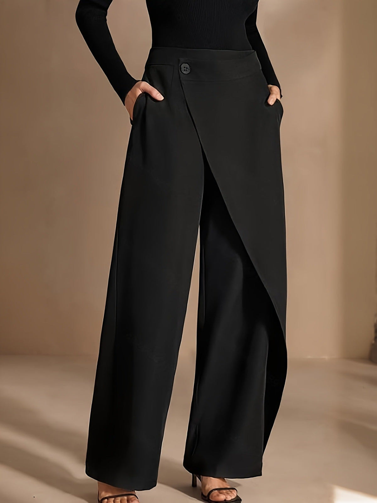 Patchwork Cropped Casual Trousers