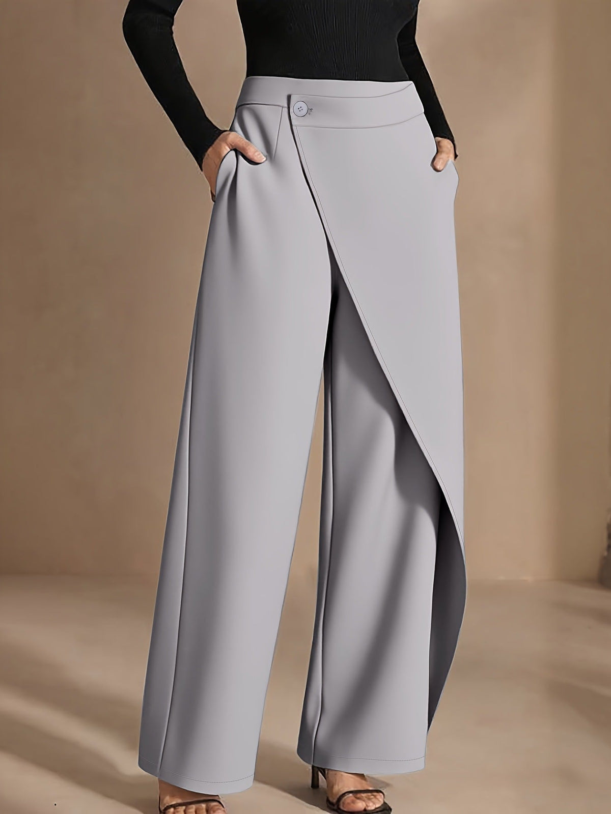 Patchwork Cropped Casual Trousers