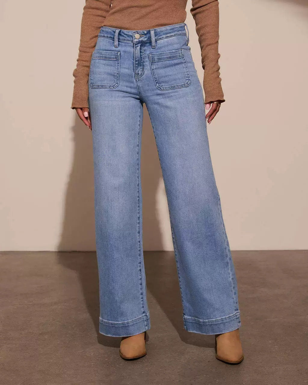 Aveline™ | High-Waisted Stretch Wide-Leg Jeans